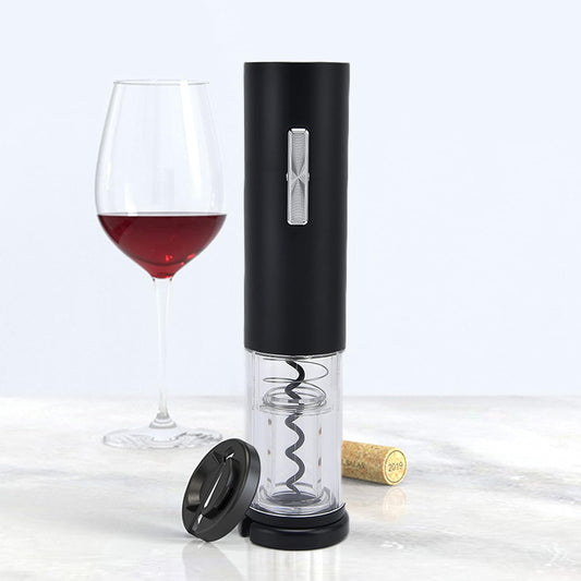 Sacacorchos eléctrico + abridor de vino transparente